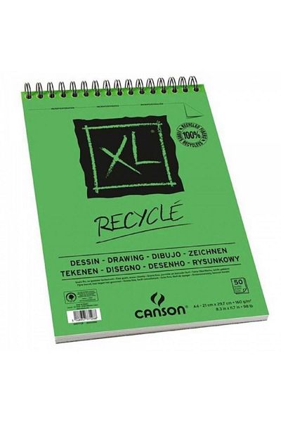 Canson Xl Recycle Drawing Spiral Pad 160gr 50 Sheets A4 (21x29.7cm)