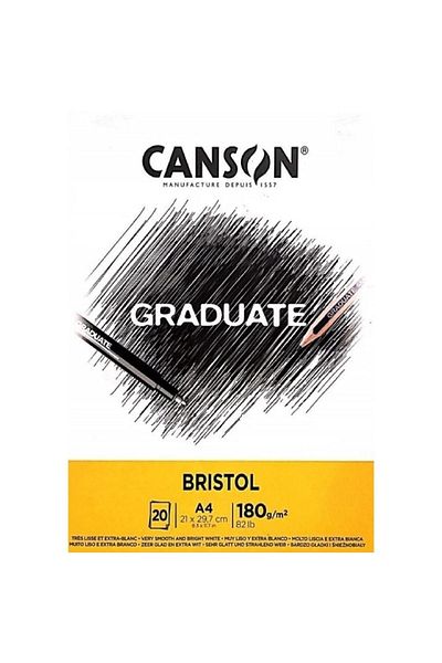 Canson Graduate Bristol Drawing Notebook A4 180gr 20 Sheets