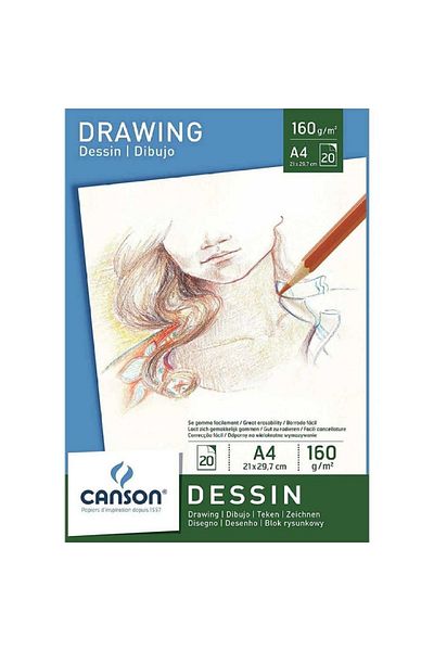 Canson Leisure Dessin 160gr Drawing Block 20 Sheets A4 (21x29,7cm)