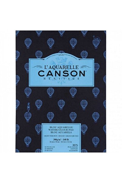 Canson Heritage Aquarelle Rough 300гр Sulu Boya Blok 12 Sayfa 26x36см