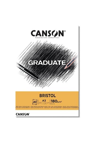 Canson Graduate Bristol Sketch Drawing Notebook A3 180gr 20 Sheets