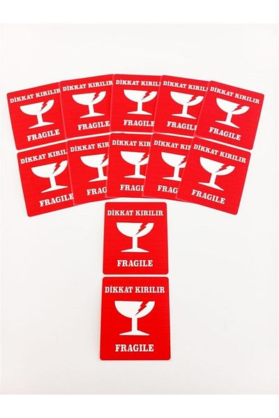anka design Caution Fragile 70x80 Mm Labels - 50 Pieces