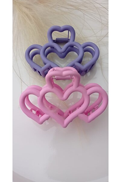 İLKYAZ Aksesuar 2'li Kalpli Mandal Toka Set