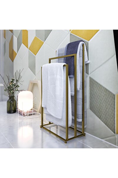 Genel Markalar Altın Renkli Banyo Metal Havlu Kurutma Askısı, Şık ve İşlevsel...