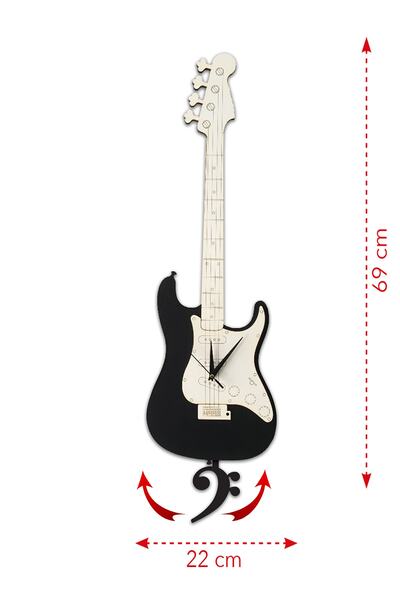 goodtime Bas Gitar Dekoratif Sarkaçlı Duvar Saati