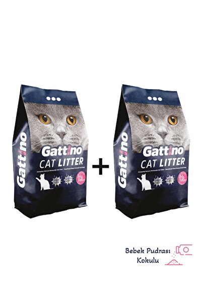 Gattino Bebek Pudrası Kokulu 10 L X 2 Adet Kedi Kumu