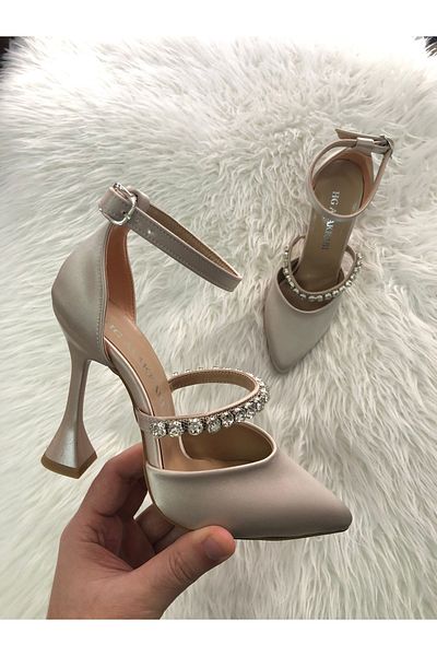 Hg Ayakkabı Fendy Satin Stone Stiletto