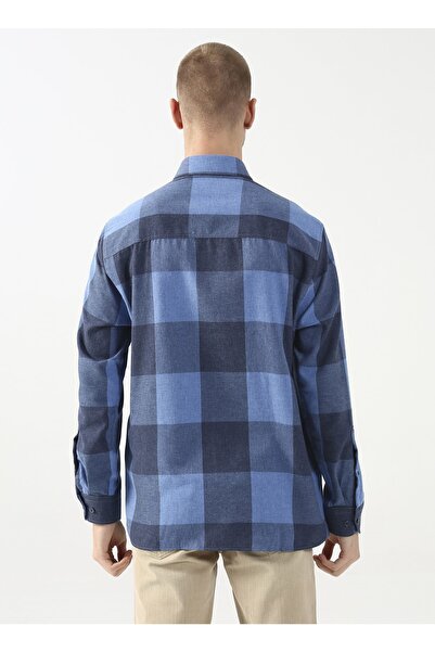 U.S. Polo Assn. Чоловіча сорочка з ґудзиками та коміром, синя