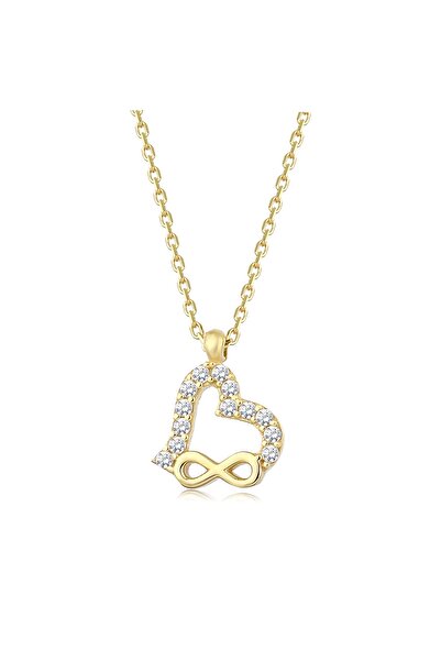 ESAS GOLD Altın Kalp Sonsuzluk Kolye 8 Ayar