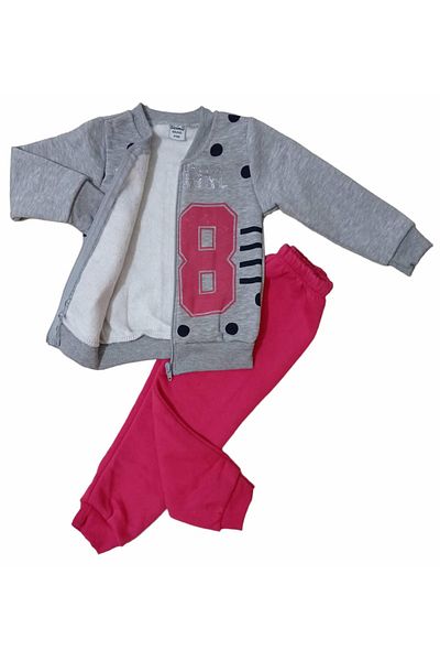 krm kerem bebe Winter Zippered Tracksuit with Fleece Inside