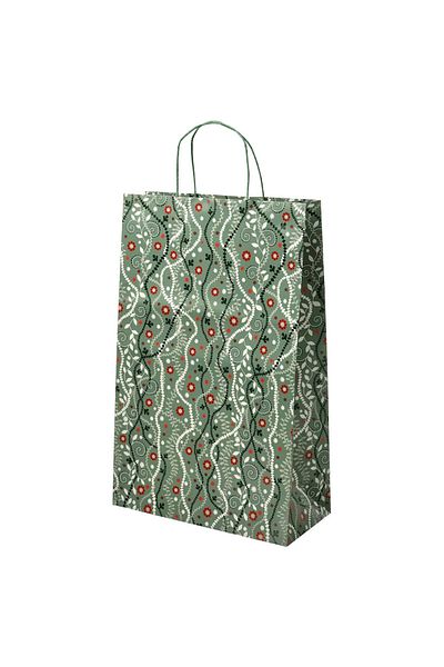 IKEA Vınterfınt 45x70 Cm Green Patterned Giant Gift Package Bag