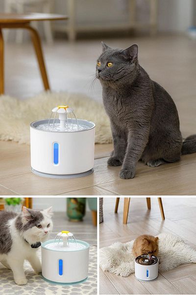 Technojet Cat Dog Automatic Water Dispenser Water Fountain with LED Light Indicator Water Dispenser Container 2.4 Lt USB