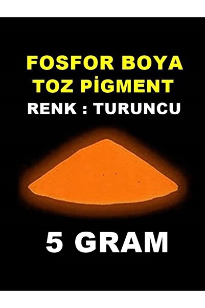Arcan Ticaret Fosfor Toz Boya Karanlıkta Parlayan Renk Turuncu 5 Gram