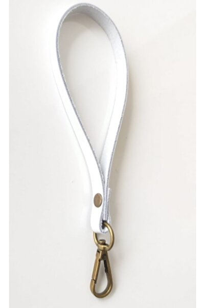 angel çanta aksesuar Genuine Leather White Color Grip Metal Antique