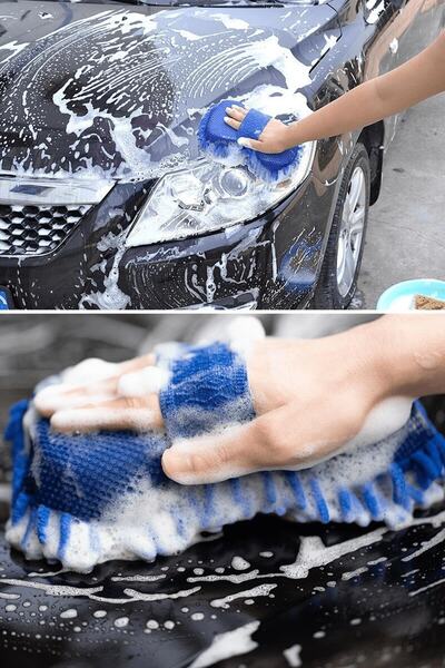 Technojet Mikrofiber Araba Yıkama Eldiveni Süngeri Temizleme Oto Bakım Yıkama Bezi Havlu