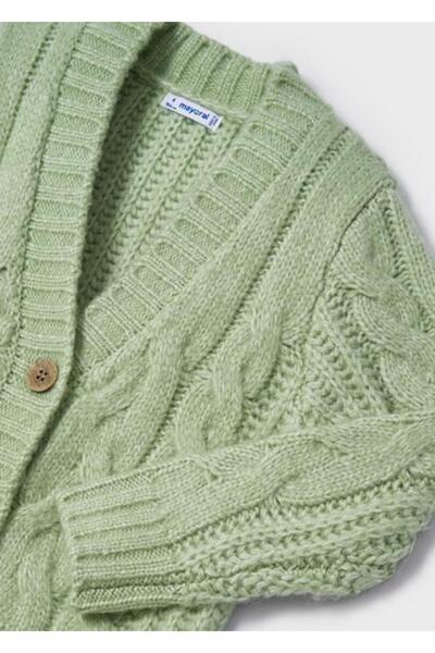 MAYORAL Kız Çocuk Yeşil Hırka Örgülü