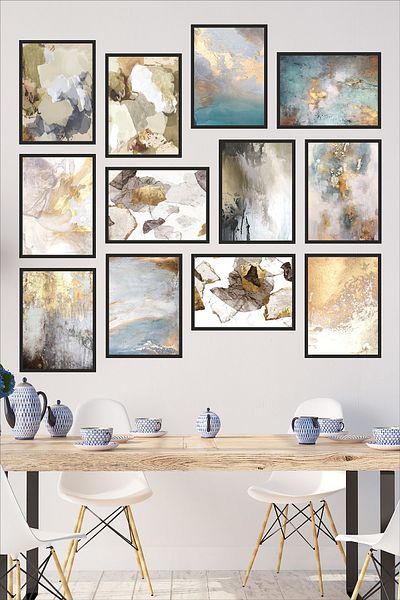 Biz Dijital Σετ ζωγραφικής MDF 12 τεμαχίων Abstract Images Frame Look