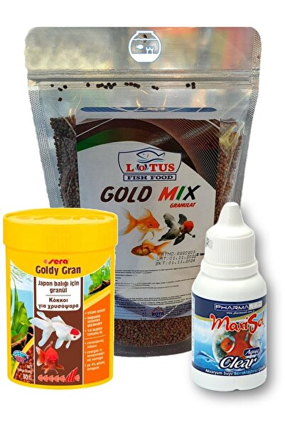 Lotus Japon Balığı Yem Ve Berraklaştırıcı Seti, Gold Mix 250gr Ve Goldy Gran ...