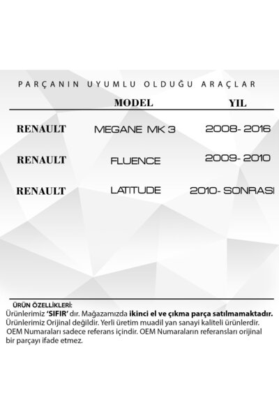 ALPHA AUTO PART Megane 3, Fluence Için Ayna Sinyali Beyaz- Sol