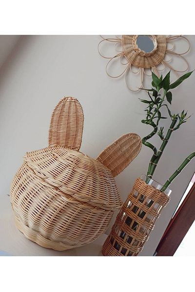 gudelidekor Wicker Bamboo Rattan Children's Room Ear Basket