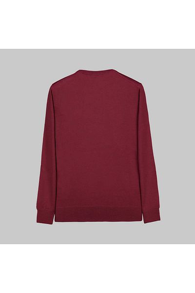 Sarar Interview Men's Crew Neck Claret Red Knitwear Sweater