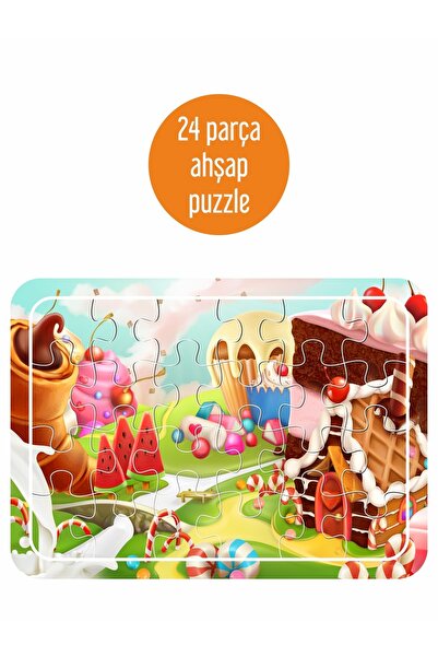 LİPYOS Kek Pasta, Tatlılar 24 Parça Ahşap Puzzle