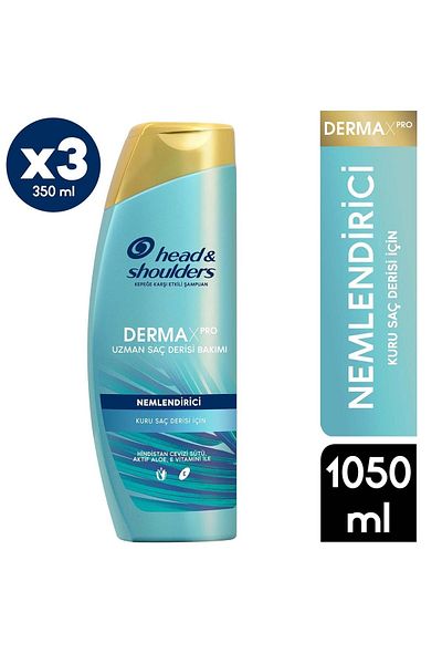 Head&Shoulders Derma X Pro - 350 Mlx3 Moisturizing Anti-Dandruff Shampoo Dry Scalp