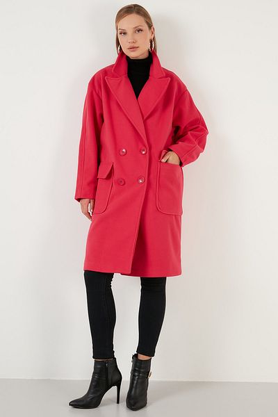 Lela Oversize Double Buttoned Double Breasted Collar Long Coat Coat 6230043