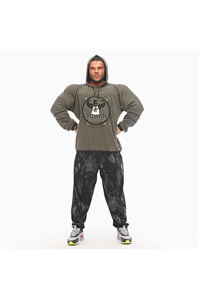 Big Sam Khaki Green Winter Hooded Sweatshirt 4667