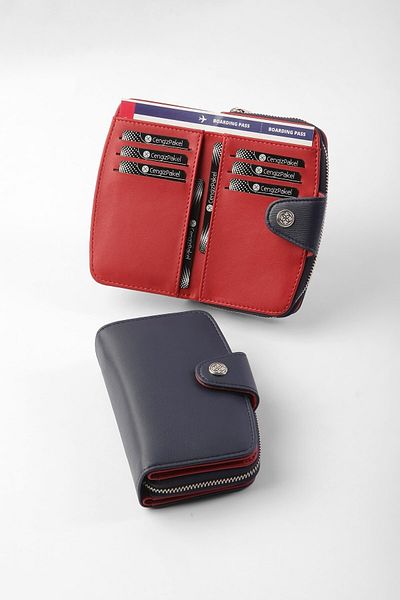 CENGİZ PAKEL Medium Women's Wallet - 65257 Model, Navy/Red
