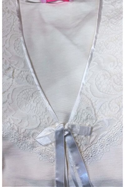 Marilyn Pijama Sabahlıklı 3'lü Lohusa Pijama Takımı Ekru