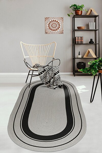 MaVaux Dekoratif Jüt Hasır El Örgüsü Halı Kilim