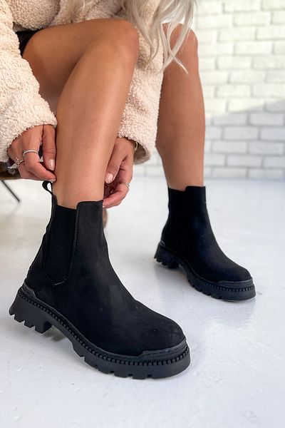 Shoebutik Μαύρες σουέτ μπότες Vancouver