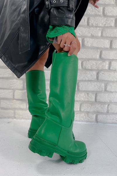 Shoebutik Παίξτε Πράσινες Δερμάτινες Μπότες