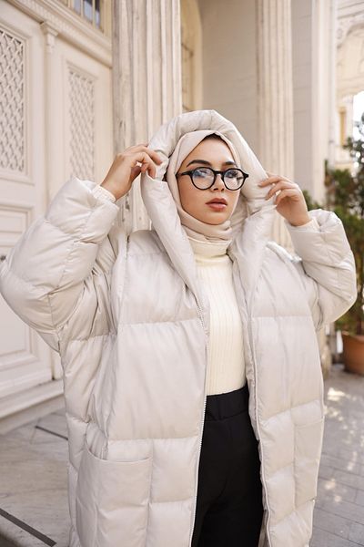 lurex moda Μπουφάν με κουκούλα oversize