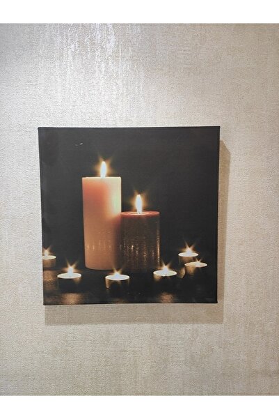 RICHIE Mum Tablo Dekoratif Tablo Pilli Işıklı Tablo 30x30