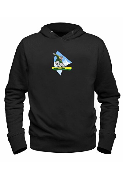 Alfa Tshirt سويت شيرت Snowboad باللون الأسود