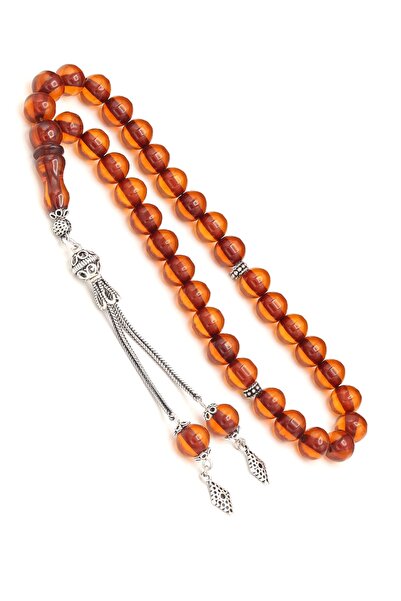 Midyat Nurtaş Gümüş Fire Amber Prayer Beads - Light Brown, Globe Cut201021446