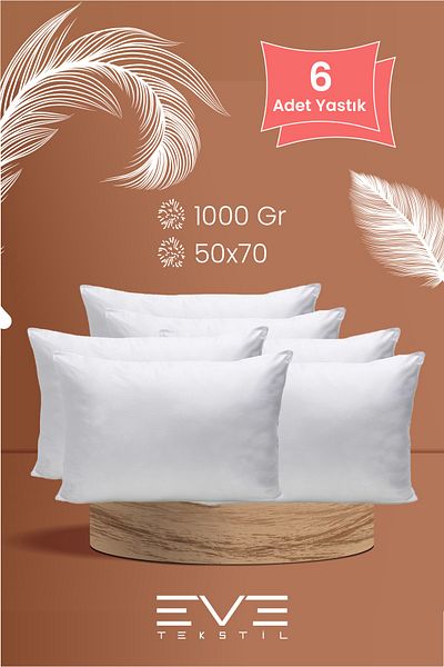 Eve Tekstil 1000 Gr 6 Rollpack Microsilicone Pillows