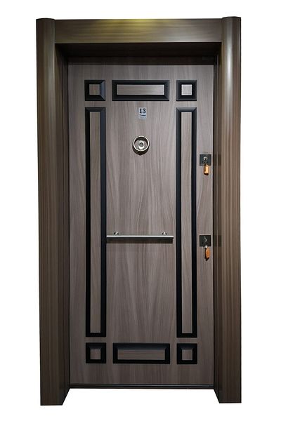 Tezdoor Steel Door Clawed System Antique Frame Embossed Model Apartment Door Steel Door Left Opening