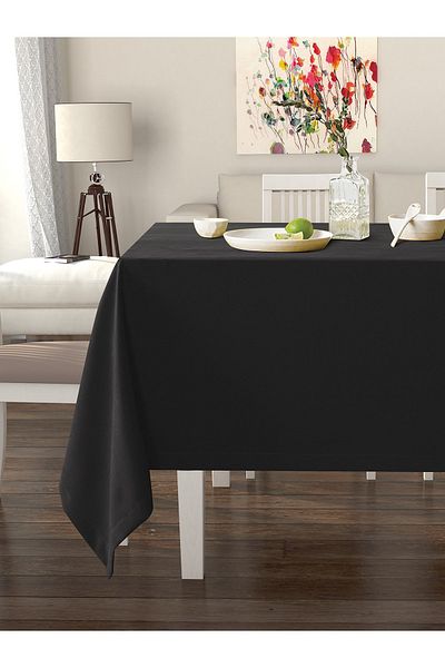 Pastel Pebble Color Tablecloth Velvet Textured Stain Resistant