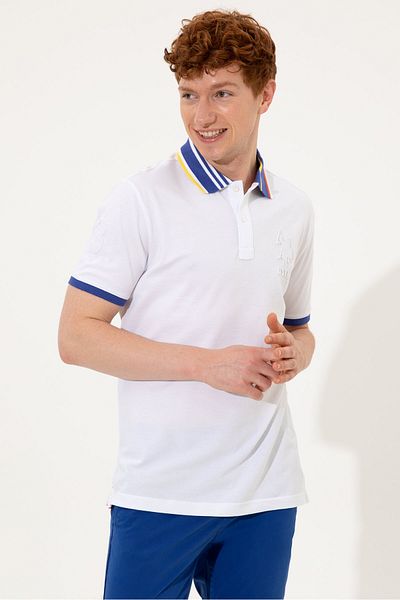 U.S. Polo Assn. Ανδρικό λευκό μπλουζάκι