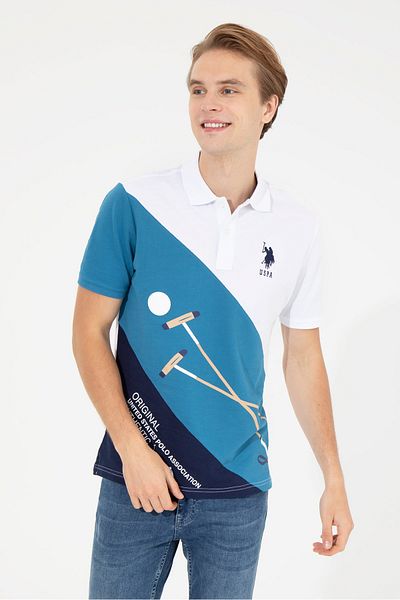 U.S. Polo Assn. Μπλε ανδρικό μπλουζάκι