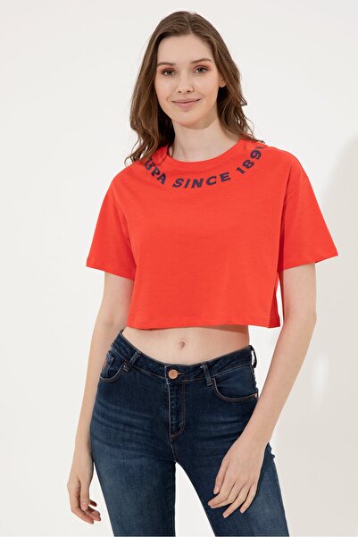 U.S. Polo Assn. Tricou roșu pentru femei