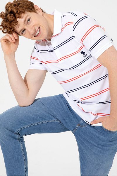 U.S. Polo Assn. Ανδρικό λευκό μπλουζάκι