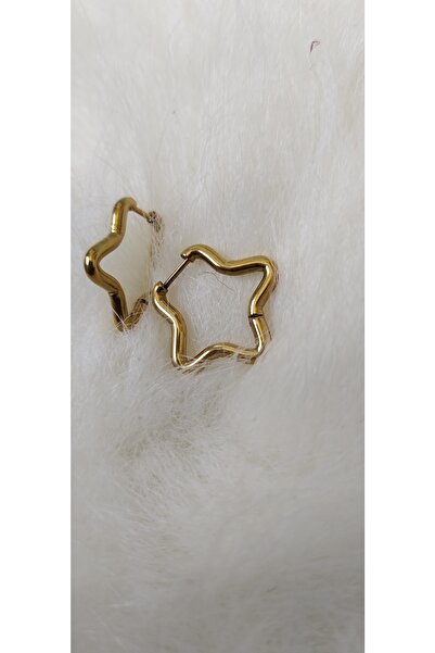 Venüs أقراط دائرية من الفولاذ بنمط نجمة