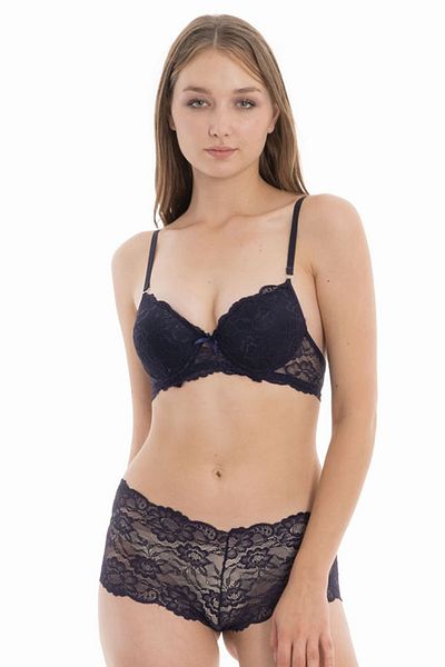 Moda Lime Σετ εσώρουχα με μοτίβο λουλουδιών με διάφανο κάτω μέρος επάνω μέρος Südyen Hipster Panty Set