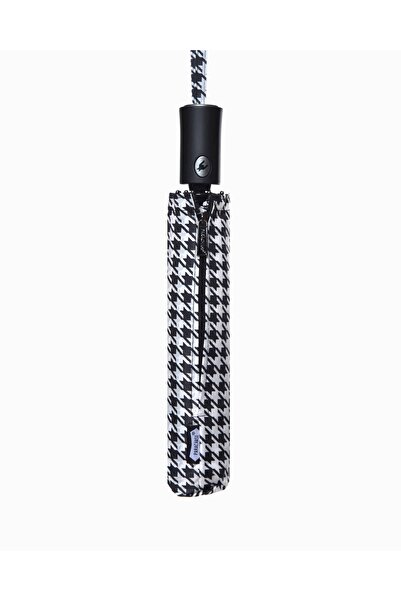 parachase 3206 Yağmur Şemsiyesi Fiber Kazayağı Desenli Otomatik Beyaz Şemsiye