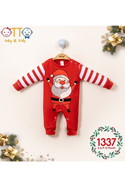 OTTO BABY Striped Jumpsuit with Christmas Grandpa