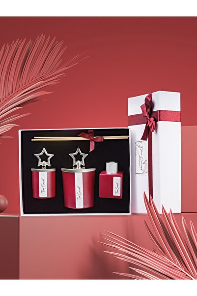 Tiem Concept Özel Tasarım Kutulu Amber Kokulu Gümüş Tepelikli 3lü Bardak Mum ...